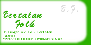 bertalan folk business card